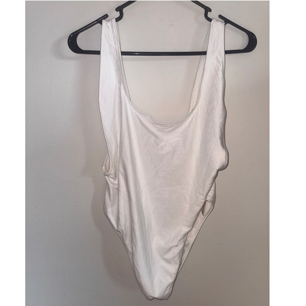 NWT aerie White Ribbed One-Piece Swimsuit (Bachlorette, Bridal)